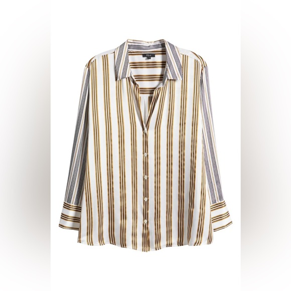 Rails Silk Stripe Blouse - Picture 3 of 9